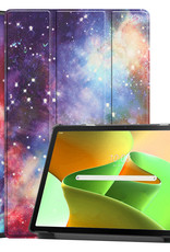 Nomfy Hoes Geschikt voor Lenovo Tab M10 Plus 3rd Gen Hoes Tri-fold Tablet Hoesje Case Met Screenprotector - Hoesje Geschikt voor Lenovo Tab M10 Plus (3e Gen) Hoesje Hardcover Bookcase - Galaxy