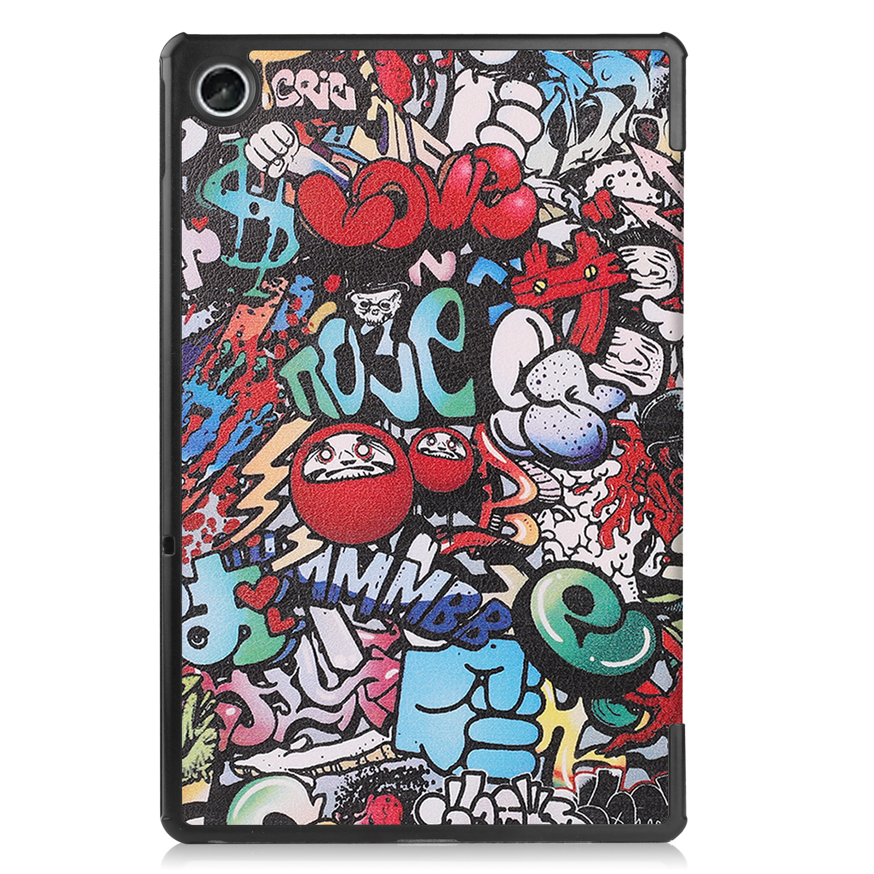 Nomfy Hoes Geschikt voor Lenovo Tab M10 Plus 3rd Gen Hoes Tri-fold Tablet Hoesje Case Met Screenprotector - Hoesje Geschikt voor Lenovo Tab M10 Plus (3e Gen) Hoesje Hardcover Bookcase - Graffity