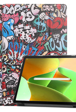 Nomfy Hoes Geschikt voor Lenovo Tab M10 Plus 3rd Gen Hoes Tri-fold Tablet Hoesje Case Met Screenprotector - Hoesje Geschikt voor Lenovo Tab M10 Plus (3e Gen) Hoesje Hardcover Bookcase - Graffity