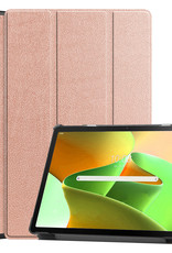 Nomfy Hoes Geschikt voor Lenovo Tab M10 Plus 3rd Gen Hoes Tri-fold Tablet Hoesje Case Met Screenprotector - Hoesje Geschikt voor Lenovo Tab M10 Plus (3e Gen) Hoesje Hardcover Bookcase - Rosé goud