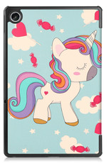 Nomfy Hoes Geschikt voor Lenovo Tab M10 Plus 3rd Gen Hoes Tri-fold Tablet Hoesje Case Met Screenprotector - Hoesje Geschikt voor Lenovo Tab M10 Plus (3e Gen) Hoesje Hardcover Bookcase - Eenhoorn