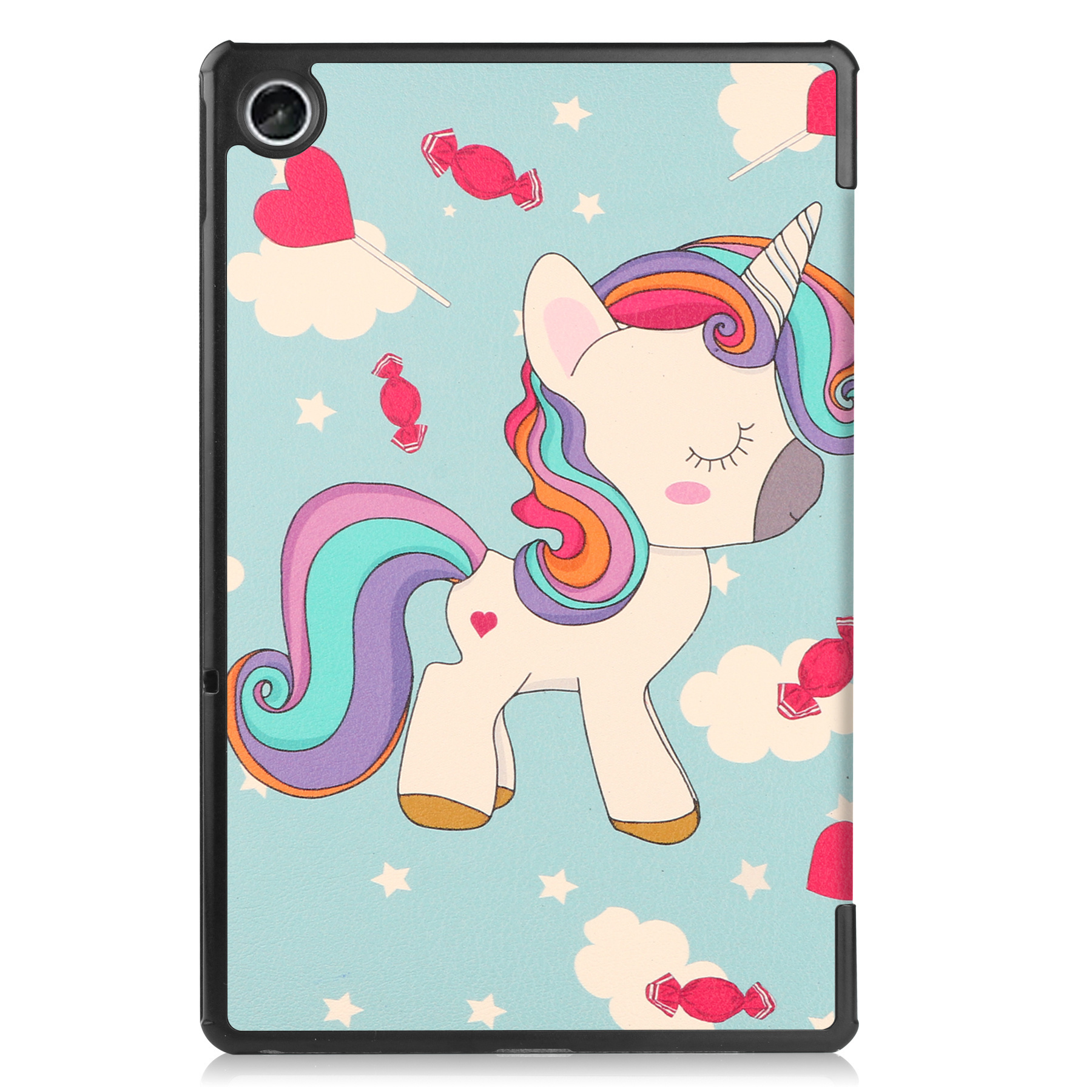 Nomfy Hoes Geschikt voor Lenovo Tab M10 Plus 3rd Gen Hoes Tri-fold Tablet Hoesje Case Met Screenprotector - Hoesje Geschikt voor Lenovo Tab M10 Plus (3e Gen) Hoesje Hardcover Bookcase - Eenhoorn