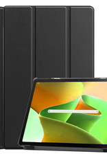 Lenovo Tab M10 Plus Hoesje (3e generatie) Book Case Met Screenprotector Zwart - Lenovo Tab M10 Plus (Gen 3) Hoes Hardcover Hoesje Zwart