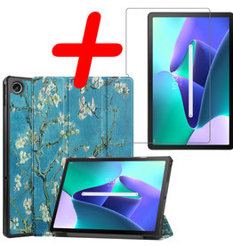 BASEY. BASEY. Lenovo Tab M10 Plus (3e generatie) Hoes Met Screenprotector - Bloesem