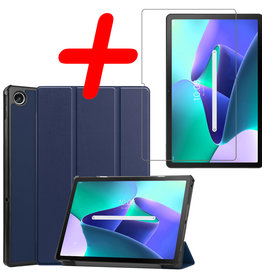 BASEY. BASEY. Lenovo Tab M10 Plus (3e generatie) Hoes Met Screenprotector - Donkerblauw