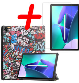 BASEY. BASEY. Lenovo Tab M10 Plus (3e generatie) Hoes Met Screenprotector - Graffity