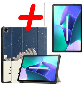 BASEY. BASEY. Lenovo Tab M10 Plus (3e generatie) Hoes Met Screenprotector - Kat