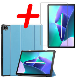 BASEY. BASEY. Lenovo Tab M10 Plus (3e generatie) Hoes Met Screenprotector - Lichtblauw