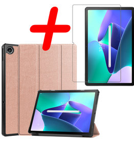 BASEY. BASEY. Lenovo Tab M10 Plus (3e generatie) Hoes Met Screenprotector - Rose Goud