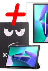 BASEY. Hoesje Geschikt voor Lenovo Tab M10 Plus 3rd Gen Hoes Case Tablet Hoesje Tri-fold Met Screenprotector - Hoes Geschikt voor Lenovo Tab M10 Plus (3e Gen) Hoesje Hard Cover Bookcase Hoes - Don't Touch Me