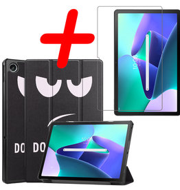 BASEY. Lenovo Tab M10 Plus (3e generatie) Hoes Met Screenprotector - Don't touch me