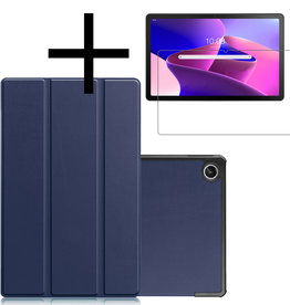 NoXx Lenovo Tab M10 Plus (3e generatie) Hoes Met Screenprotector - Donkerblauw