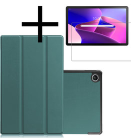 NoXx NoXx Lenovo Tab M10 Plus (3e generatie) Hoes Met Screenprotector - Donkergroen