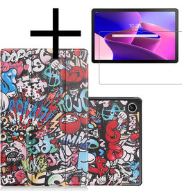 NoXx Lenovo Tab M10 Plus (3e generatie) Hoes Met Screenprotector - Graffity