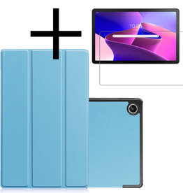 NoXx NoXx Lenovo Tab M10 Plus (3e generatie) Hoes Met Screenprotector - Lichtblauw
