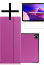 NoXx Hoesje Geschikt voor Lenovo Tab M10 Plus 3rd Gen Hoesje Case Hard Cover Hoes Book Case Met Screenprotector - Paars