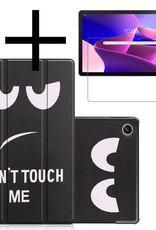 NoXx Hoesje Geschikt voor Lenovo Tab M10 Plus 3rd Gen Hoesje Case Hard Cover Hoes Book Case Met Screenprotector - Don't Touch Me