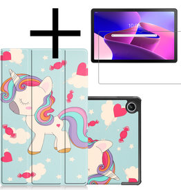 NoXx NoXx Lenovo Tab M10 Plus (3e generatie) Hoes Met Screenprotector - Eenhoorn