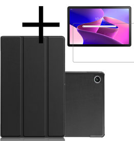 NoXx Lenovo Tab M10 Plus (3e generatie) Hoes Met Screenprotector - Zwart