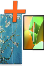 Nomfy Hoes Geschikt voor Lenovo Tab M10 Plus 3rd Gen Hoes Tri-fold Tablet Hoesje Case Met Screenprotector - Hoesje Geschikt voor Lenovo Tab M10 Plus (3e Gen) Hoesje Hardcover Bookcase - Bloesem