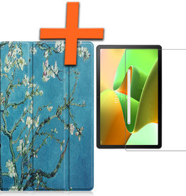 Nomfy Nomfy Lenovo Tab M10 Plus (3e generatie) Hoes Met Screenprotector - Bloesem