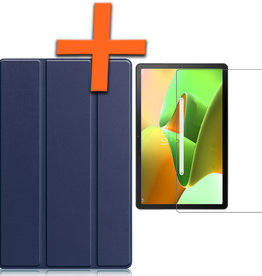 Nomfy Nomfy Lenovo Tab M10 Plus (3e generatie) Hoes Met Screenprotector - Donkerblauw