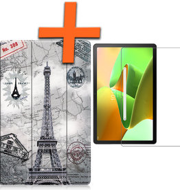 Nomfy Nomfy Lenovo Tab M10 Plus (3e generatie) Hoes Met Screenprotector - Eiffeltoren
