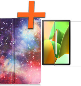 Nomfy Lenovo Tab M10 Plus (3e generatie) Hoes Met Screenprotector - Galaxy