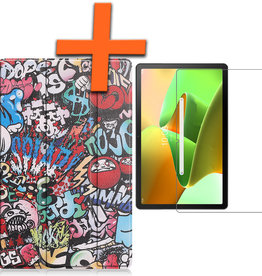 Nomfy Lenovo Tab M10 Plus (3e generatie) Hoes Met Screenprotector - Graffity