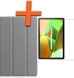 Nomfy Nomfy Lenovo Tab M10 Plus (3e generatie) Hoes Met Screenprotector - Grijs