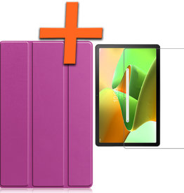 Nomfy Nomfy Lenovo Tab M10 Plus (3e generatie) Hoes Met Screenprotector - Paars