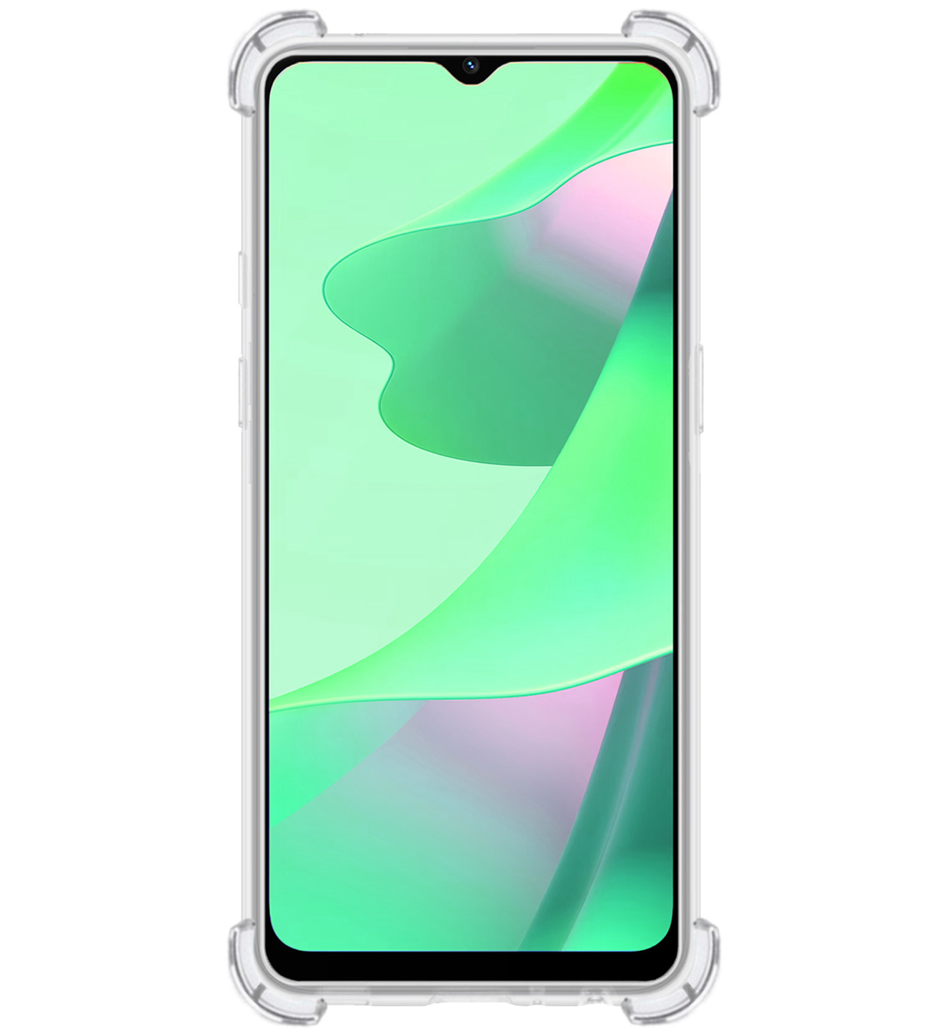 BASEY. Hoes Geschikt voor OPPO A16s Hoesje Shock Proof Case Hoes Siliconen - Hoesje Geschikt voor OPPO A16s Hoes Cover Shockproof - Transparant - 2 Stuks