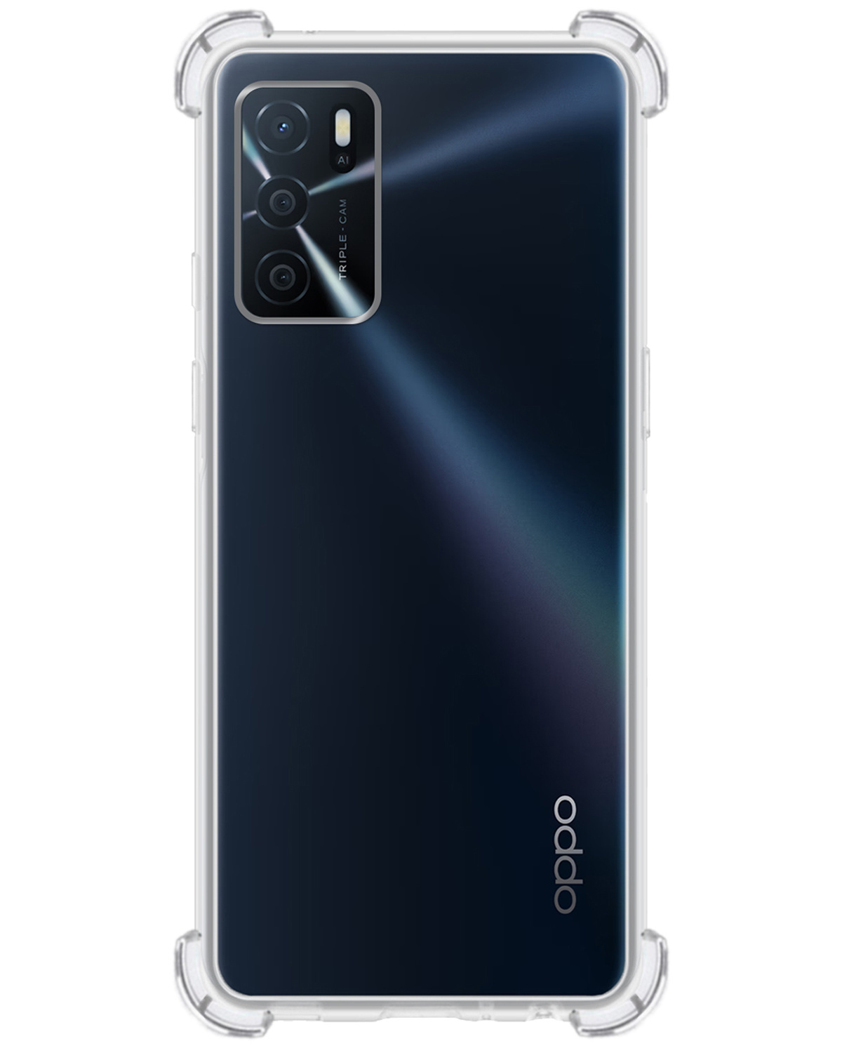NoXx Hoes Geschikt voor OPPO A16s Hoesje Siliconen Cover Shock Proof Back Case Shockproof Hoes - Transparant