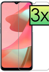 NoXx OPPO A16s Screenprotector Bescherm Glas Gehard - OPPO A16s Screen Protector Tempered Glass - 3x