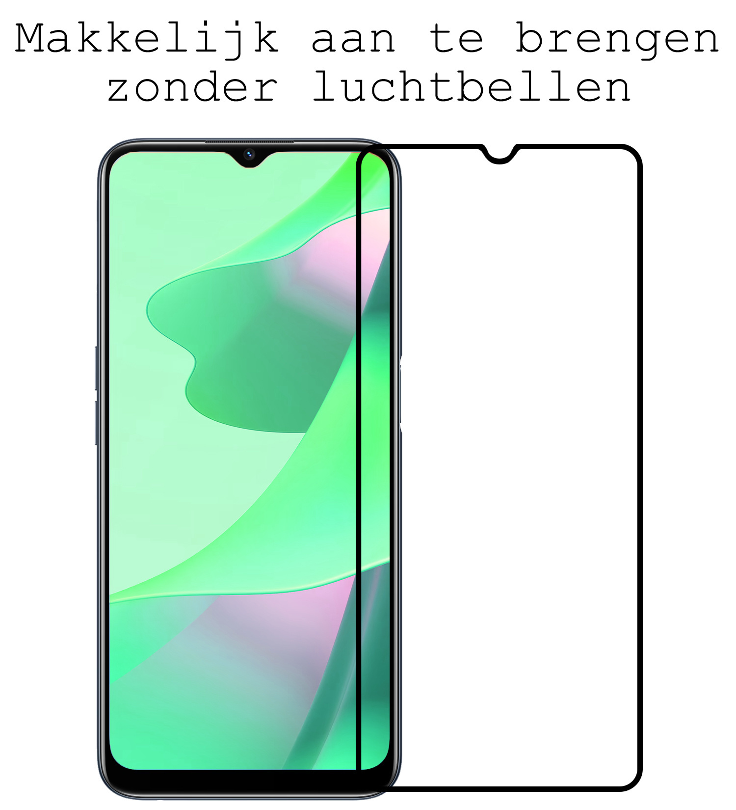 BASEY. Screenprotector Geschikt voor OPPO A16s Screenprotector Beschermglas Full Cover - Screenprotector Geschikt voor OPPO A16s Screen Protector Full Cover - 2 Stuks