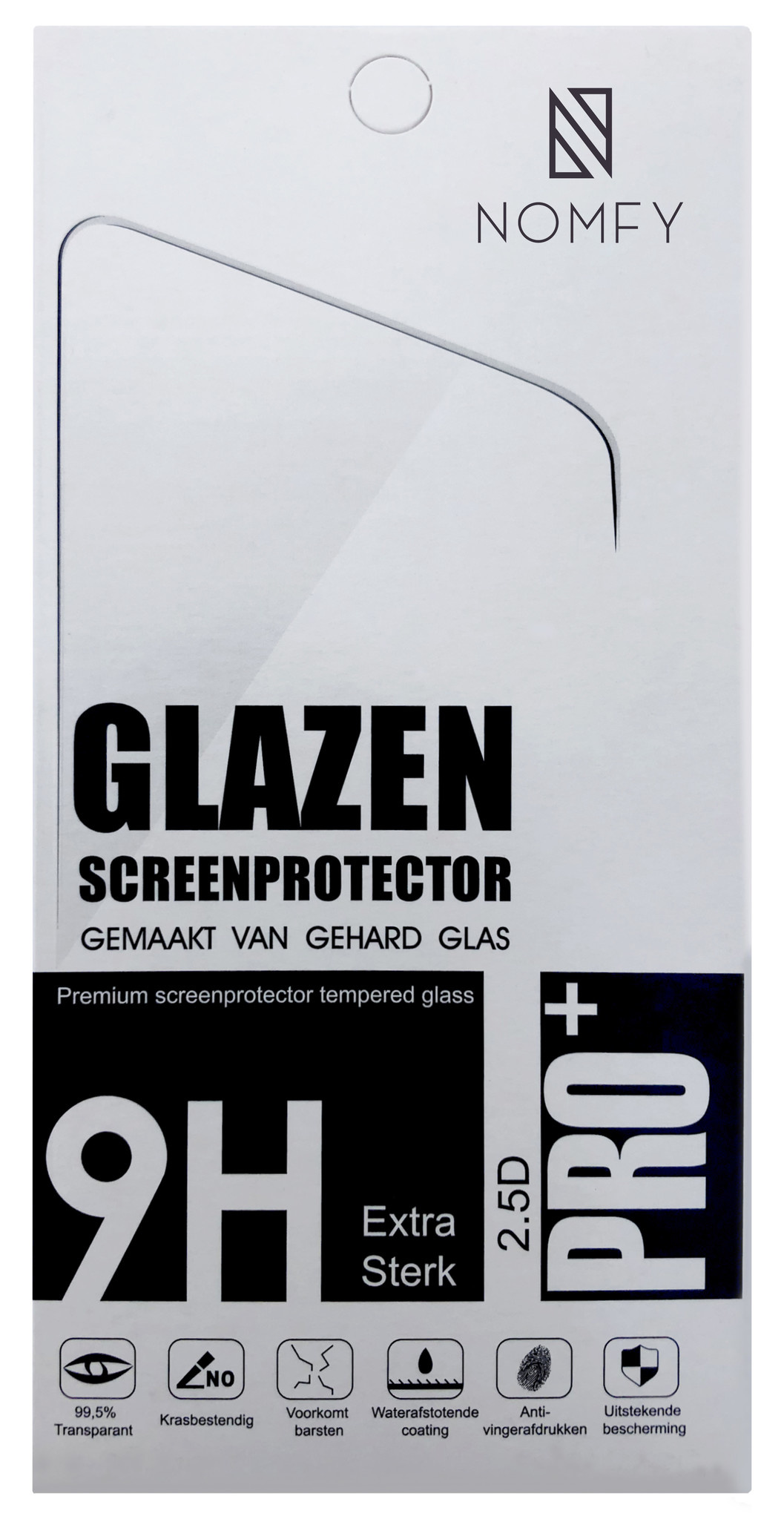 Nomfy OPPO A16s Screenprotector Bescherm Glas Full Cover - OPPO A16s Screen Protector 3D Tempered Glass - 2x