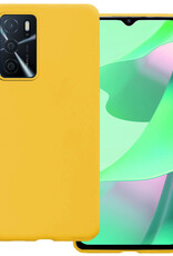 BASEY. Hoes Geschikt voor OPPO A16s Hoesje Siliconen Back Cover Case - Hoesje Geschikt voor OPPO A16s Hoes Cover Hoesje - Geel