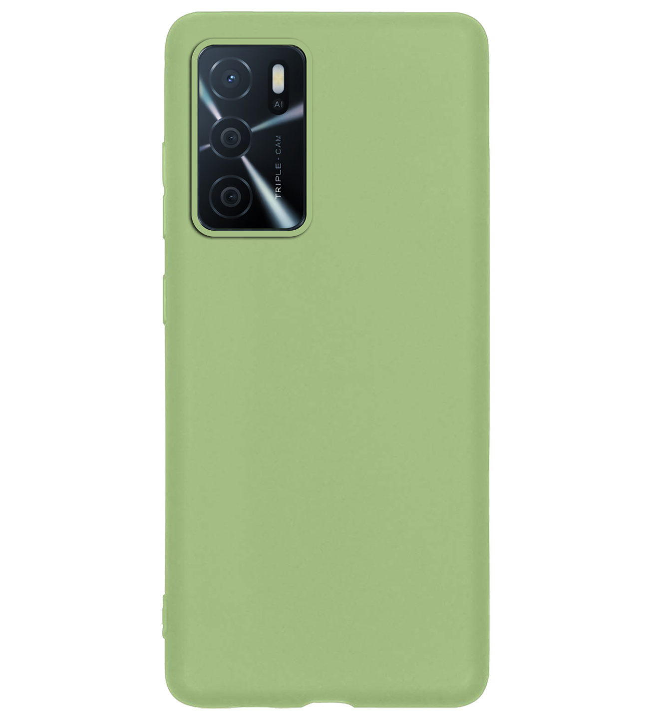 BASEY. Hoes Geschikt voor OPPO A16s Hoesje Siliconen Back Cover Case - Hoesje Geschikt voor OPPO A16s Hoes Cover Hoesje - Groen
