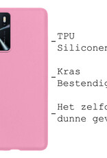 BASEY. Hoes Geschikt voor OPPO A16s Hoesje Siliconen Back Cover Case - Hoesje Geschikt voor OPPO A16s Hoes Cover Hoesje - Lichtroze