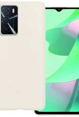 BASEY. Hoes Geschikt voor OPPO A16s Hoesje Siliconen Back Cover Case - Hoesje Geschikt voor OPPO A16s Hoes Cover Hoesje - Wit