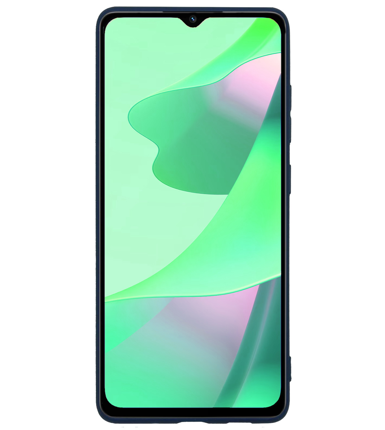 BASEY. Hoes Geschikt voor OPPO A16s Hoesje Siliconen Back Cover Case - Hoesje Geschikt voor OPPO A16s Hoes Cover Hoesje - Donkerblauw - 2 Stuks