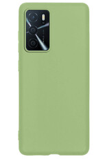 BASEY. Hoes Geschikt voor OPPO A16s Hoesje Siliconen Back Cover Case - Hoesje Geschikt voor OPPO A16s Hoes Cover Hoesje - Groen - 2 Stuks