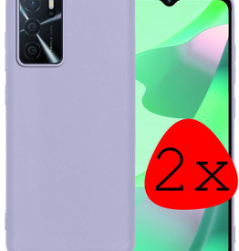 BASEY. BASEY. OPPO A16s Hoesje Siliconen - Lila - 2 PACK