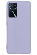 BASEY. Hoes Geschikt voor OPPO A16s Hoesje Siliconen Back Cover Case - Hoesje Geschikt voor OPPO A16s Hoes Cover Hoesje - Lila - 2 Stuks