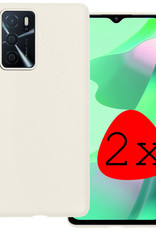 BASEY. Hoes Geschikt voor OPPO A16s Hoesje Siliconen Back Cover Case - Hoesje Geschikt voor OPPO A16s Hoes Cover Hoesje - Wit - 2 Stuks