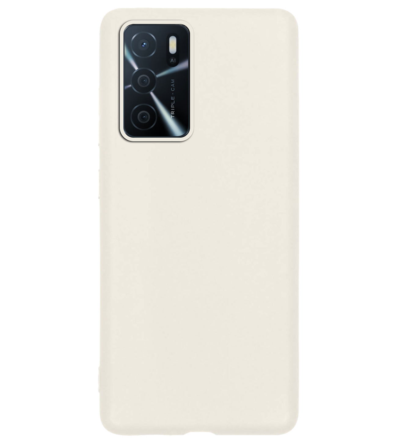BASEY. Hoes Geschikt voor OPPO A16s Hoesje Siliconen Back Cover Case - Hoesje Geschikt voor OPPO A16s Hoes Cover Hoesje - Wit - 2 Stuks