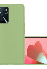 NoXx Hoes Geschikt voor OPPO A16s Hoesje Cover Siliconen Back Case Hoes - Groen