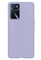 NoXx Hoes Geschikt voor OPPO A16s Hoesje Cover Siliconen Back Case Hoes - Lila