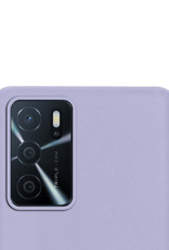 NoXx Hoes Geschikt voor OPPO A16s Hoesje Cover Siliconen Back Case Hoes - Lila