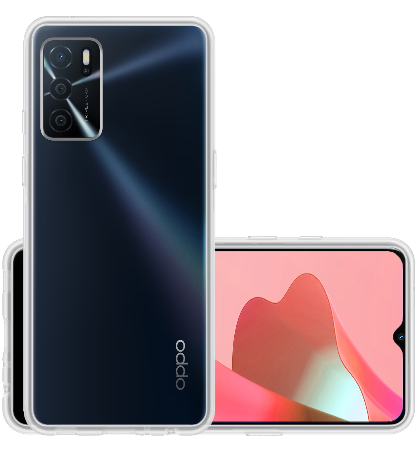 NoXx Hoes Geschikt voor OPPO A16s Hoesje Cover Siliconen Back Case Hoes - Transparant